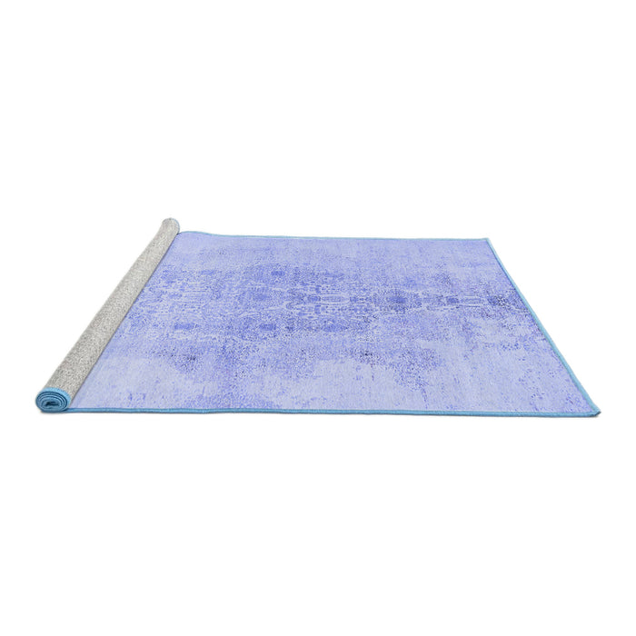 Sideview of Machine Washable Abstract Blue Contemporary Rug, wshcon1825blu