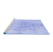 Sideview of Machine Washable Abstract Blue Contemporary Rug, wshcon1825blu