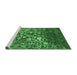 Sideview of Machine Washable Abstract Emerald Green Contemporary Area Rugs, wshcon1826emgrn