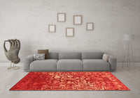 Machine Washable Abstract Orange Contemporary Rug, wshcon1826org