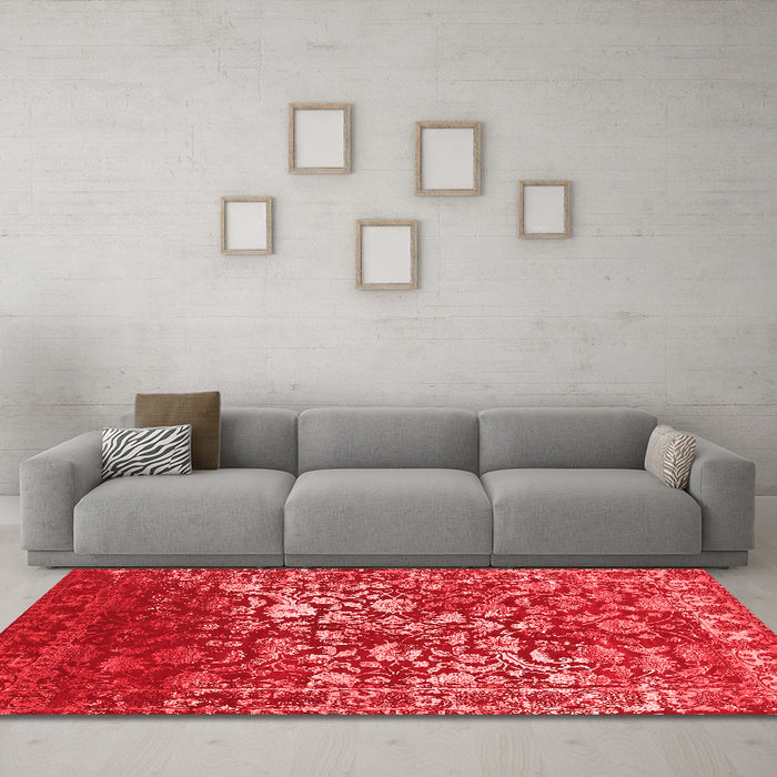 Contemporary Red Washable Rugs