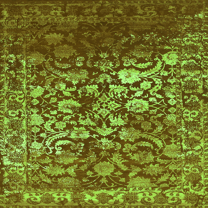 Serging Thickness of Abstract Green Contemporary Rug, con1826grn