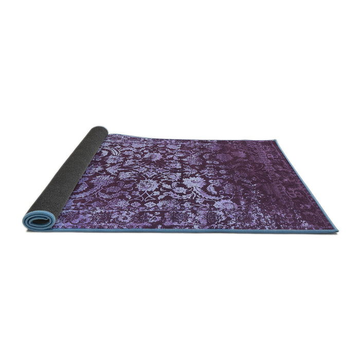 Sideview of Abstract Blue Contemporary Rug, con1826blu
