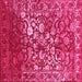 Square Abstract Pink Contemporary Rug, con1826pnk