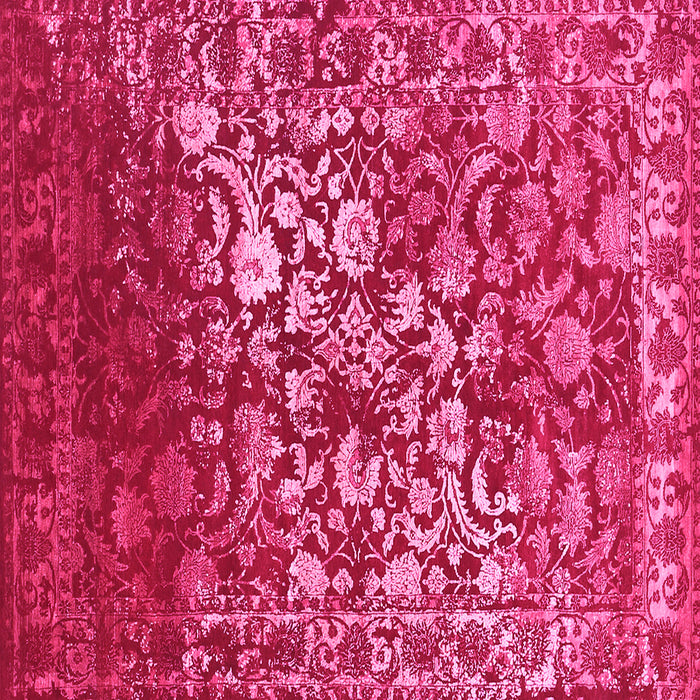 Square Machine Washable Abstract Pink Contemporary Rug, wshcon1826pnk