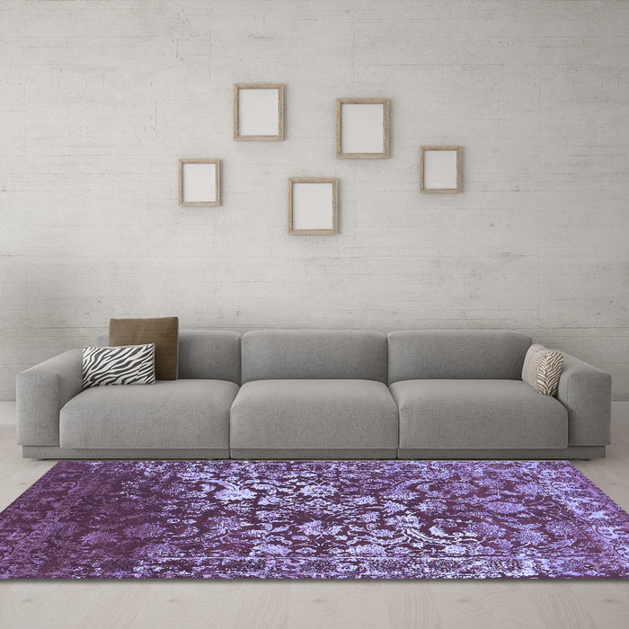Machine Washable Abstract Blue Contemporary Rug in a Living Room, wshcon1826blu