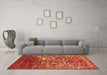 Machine Washable Abstract Brown Contemporary Rug in a Living Room,, wshcon1826brn