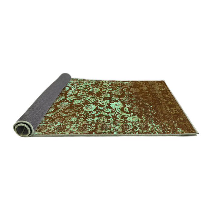 Sideview of Abstract Turquoise Contemporary Rug, con1826turq