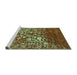 Sideview of Machine Washable Abstract Turquoise Contemporary Area Rugs, wshcon1826turq