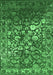 Machine Washable Abstract Emerald Green Contemporary Area Rugs, wshcon1826emgrn