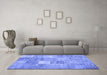 Machine Washable Abstract Blue Contemporary Rug in a Living Room, wshcon1827blu