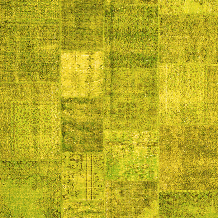 Machine Washable Abstract Yellow Contemporary Rug, wshcon1827yw