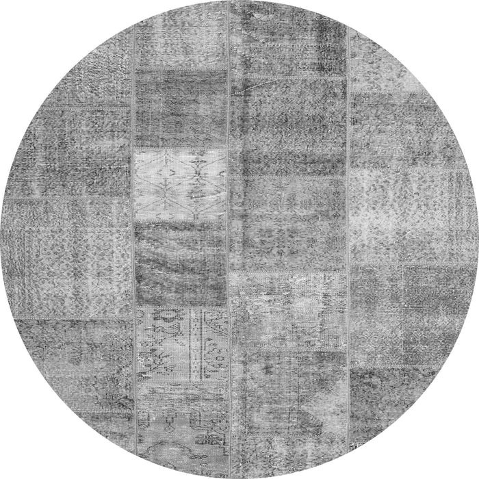 Square Abstract Gray Contemporary Rug, con1827gry