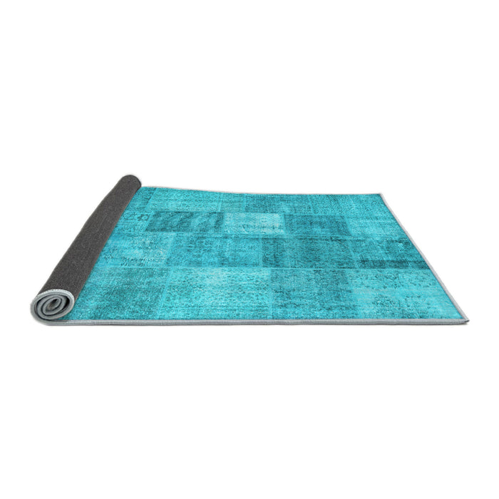 Sideview of Abstract Light Blue Contemporary Rug, con1827lblu