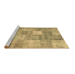Sideview of Machine Washable Abstract Brown Contemporary Rug, wshcon1827brn