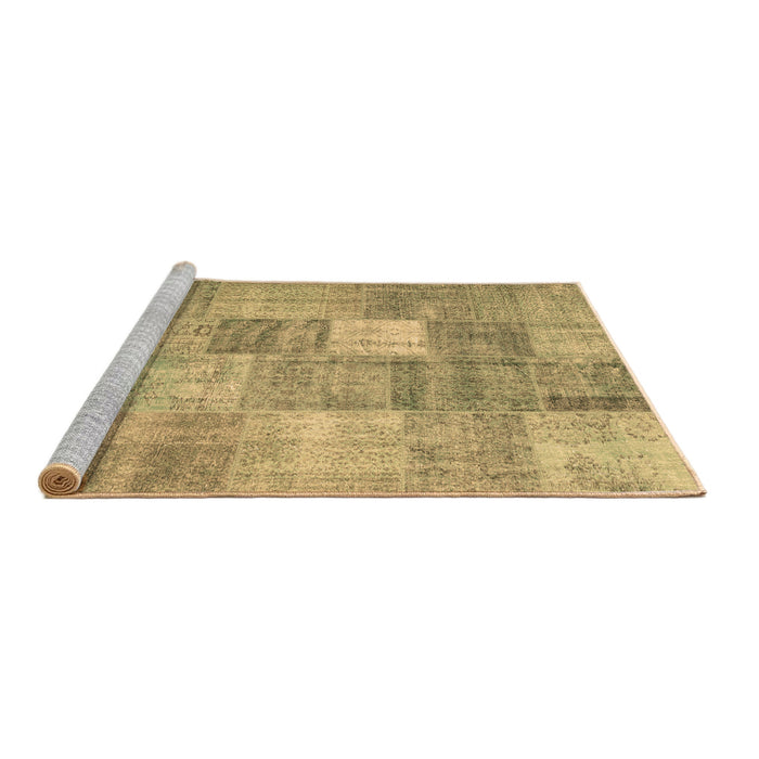 Sideview of Machine Washable Abstract Brown Contemporary Rug, wshcon1827brn
