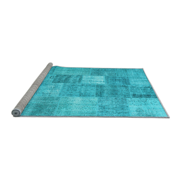 Sideview of Machine Washable Abstract Light Blue Contemporary Rug, wshcon1827lblu