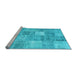 Sideview of Machine Washable Abstract Light Blue Contemporary Rug, wshcon1827lblu