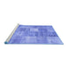 Sideview of Machine Washable Abstract Blue Contemporary Rug, wshcon1827blu