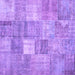 Square Abstract Purple Contemporary Rug, con1827pur