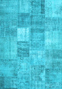 Abstract Light Blue Contemporary Rug, con1827lblu