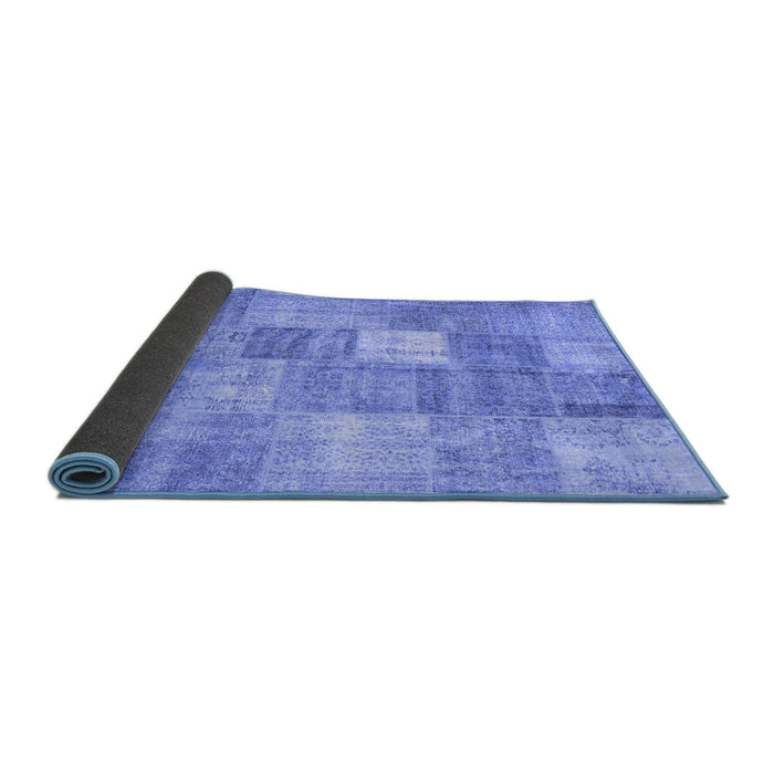 Sideview of Abstract Blue Contemporary Rug, con1827blu