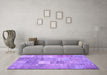 Machine Washable Abstract Purple Contemporary Area Rugs in a Living Room, wshcon1827pur