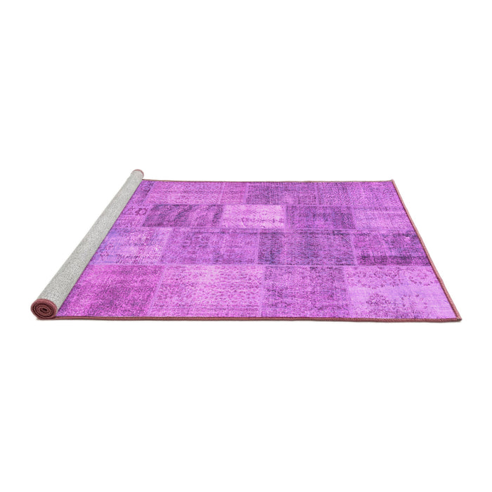 Sideview of Machine Washable Abstract Pink Contemporary Rug, wshcon1827pnk