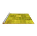 Sideview of Machine Washable Abstract Yellow Contemporary Rug, wshcon1827yw