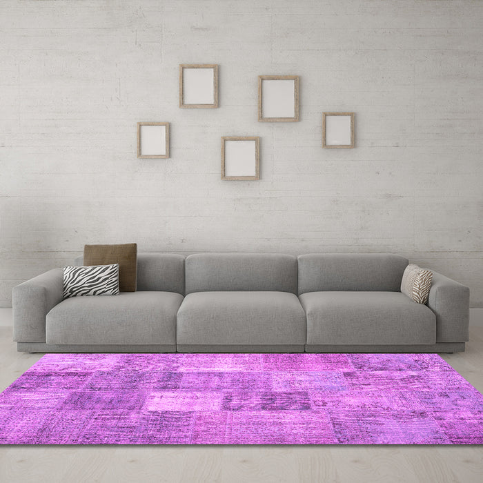 Machine Washable Abstract Pink Contemporary Rug in a Living Room, wshcon1827pnk