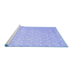 Sideview of Machine Washable Abstract Blue Contemporary Rug, wshcon1828blu