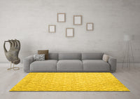 Machine Washable Abstract Yellow Contemporary Rug, wshcon1828yw