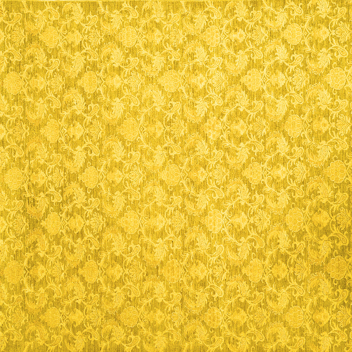 Square Abstract Yellow Contemporary Rug, con1828yw