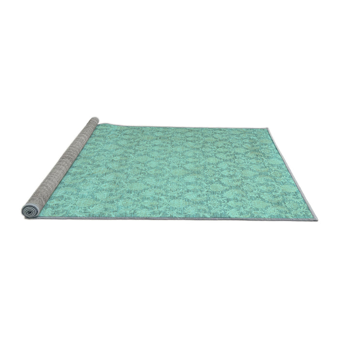 Sideview of Machine Washable Abstract Light Blue Contemporary Rug, wshcon1828lblu