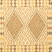 Square Southwestern Brown Country Rug, con1829brn