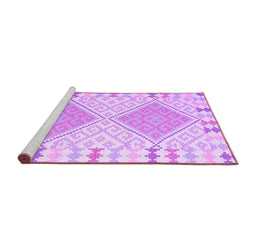 Sideview of Machine Washable Southwestern Purple Country Area Rugs, wshcon1829pur