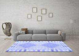 Machine Washable Southwestern Blue Country Rug in a Living Room, wshcon1829blu