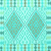 Square Southwestern Turquoise Country Rug, con1829turq