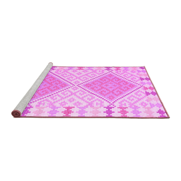 Sideview of Machine Washable Southwestern Pink Country Rug, wshcon1829pnk