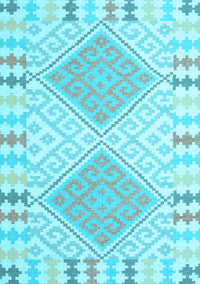 Southwestern Light Blue Country Rug, con1829lblu