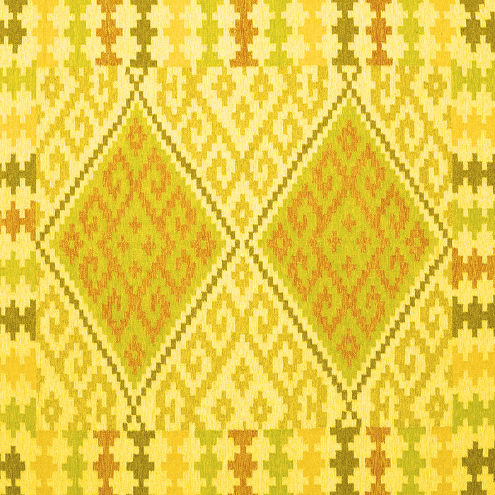 Square Southwestern Yellow Country Rug, con1829yw