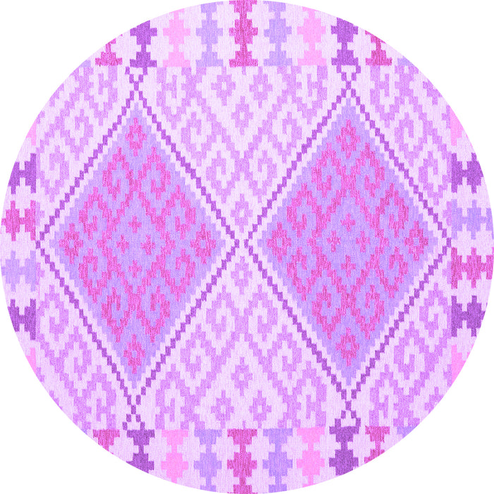 Round Southwestern Purple Country Rug, con1829pur