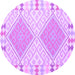 Round Southwestern Purple Country Rug, con1829pur