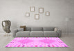 Machine Washable Southwestern Pink Country Rug in a Living Room, wshcon1829pnk