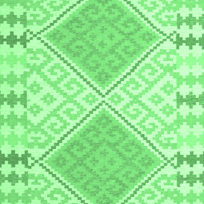 Machine Washable Southwestern Emerald Green Country Area Rugs, wshcon1829emgrn