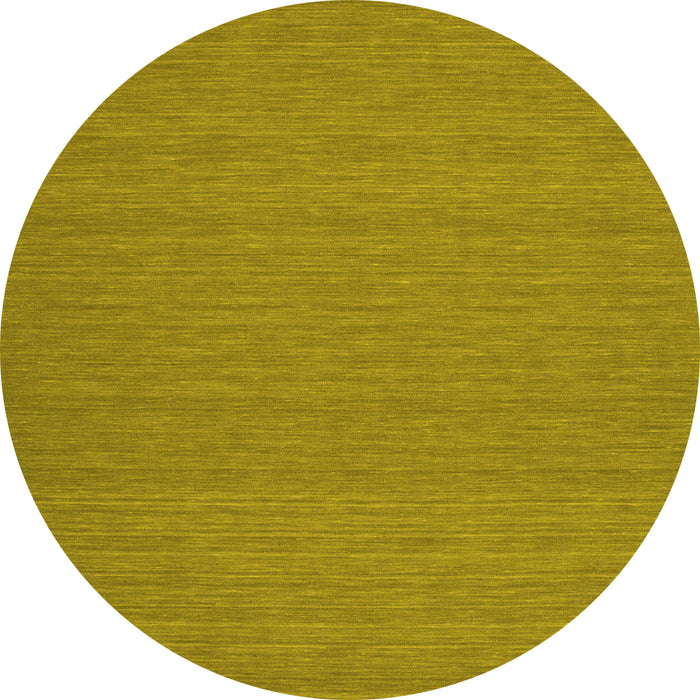 Round Machine Washable Abstract Yellow Contemporary Rug, wshcon182yw
