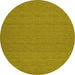 Round Machine Washable Abstract Yellow Contemporary Rug, wshcon182yw