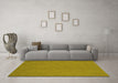 Machine Washable Abstract Yellow Contemporary Rug in a Living Room, wshcon182yw