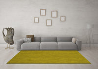 Machine Washable Abstract Yellow Contemporary Rug, wshcon182yw