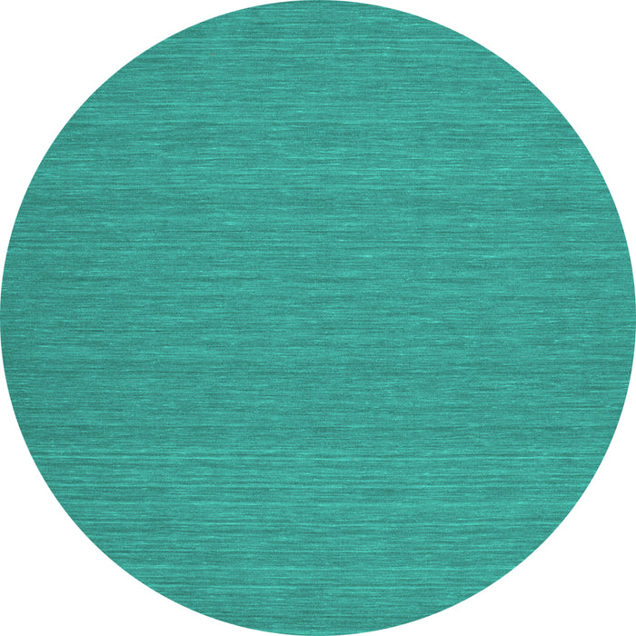 Round Abstract Turquoise Contemporary Rug, con182turq